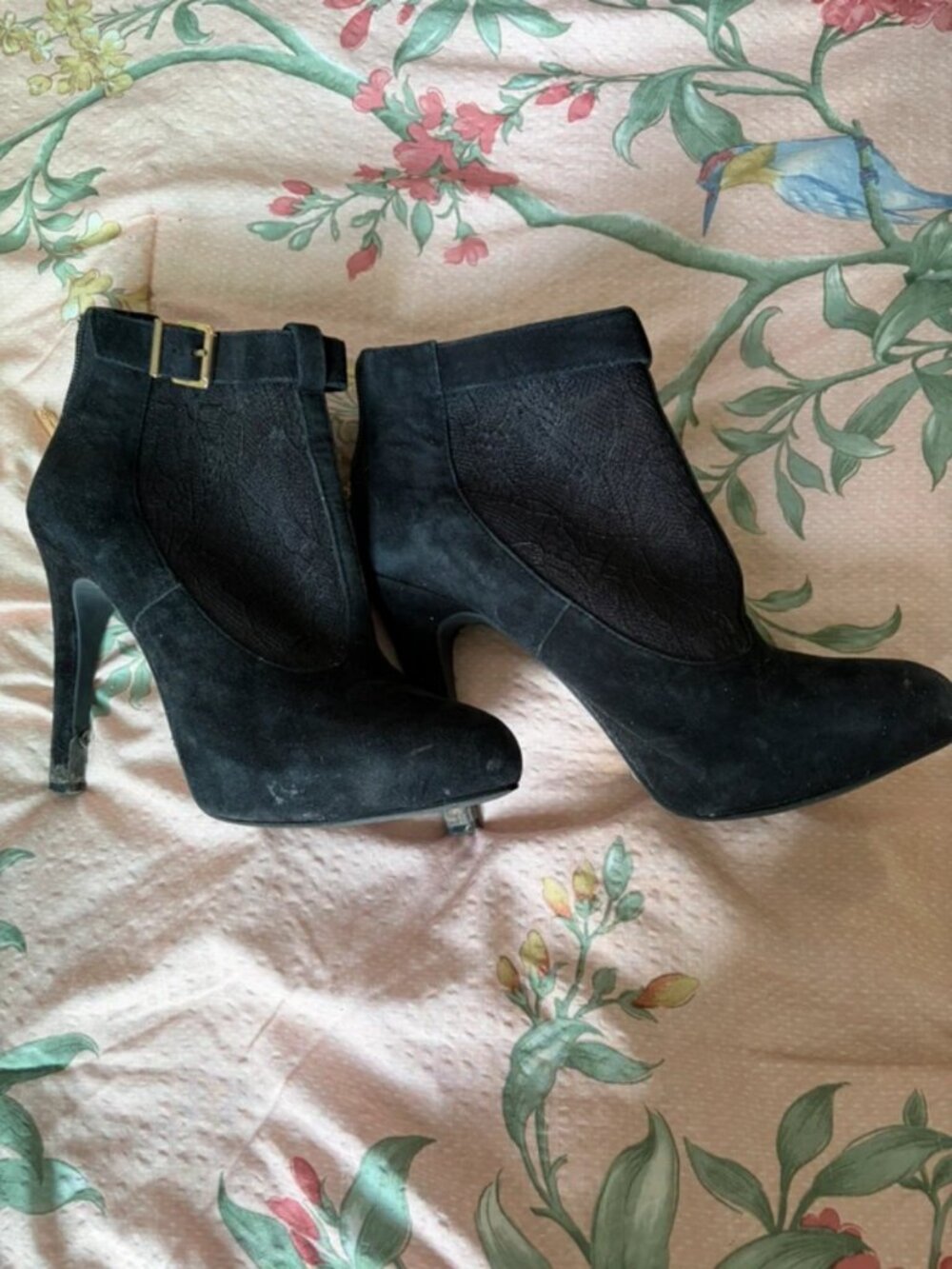 Black velvet boots